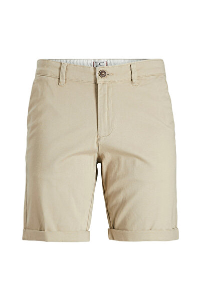 Jack & Jones Bej Erkek Normal Bel Normal Kalıp Chino Şort 12182549_JPSTDAVE CHINO SHORTS SRT
