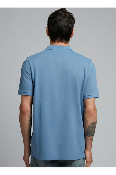 Lee Cooper Ανδρικό μπλουζάκι πόλο ανοιχτό μπλε 252 LCM 242012 TWINS A.MAVİ