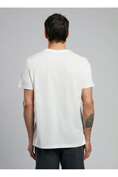 Lee Cooper Ανδρικό μπλουζάκι με στρογγυλή λαιμόκοψη εκρού 252 LCM 242031 CODRIN EKRU