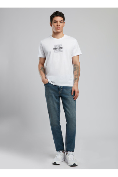 Lee Cooper Round Neck White Men's T-Shirt 252 Lcm 242029 Bart White