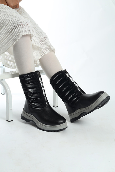 Moda Lime Unisex Su Geçirmez Ortapedik Yüksek Taban Beyaz Desen Çocuk Kışlık Bot Çocuk Kışlık Çizme Çocuk Bot