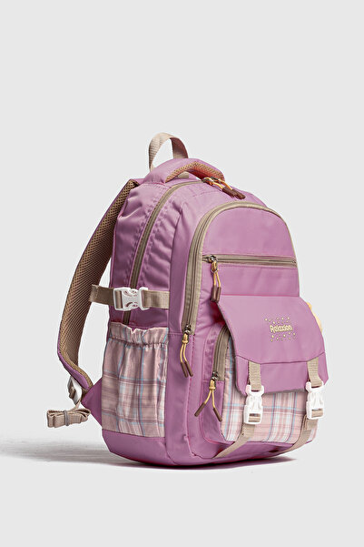 Fiyaka Rlx-1396 Set of 3 Children's Primary School Bag Backpack with Pen Holder and Lunch Bag Pink-Pink