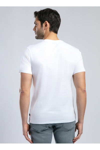 Lee Cooper Round Neck White Men's T-Shirt 252 Lcm 242002 Drawinglogo