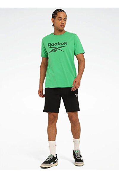 Reebok Ανδρικό μπλουζάκι με στάμπα LC 8011 NEW ID REG TEE Πράσινο με στρογγυλή λαιμόκοψη κανονική εφαρμογή