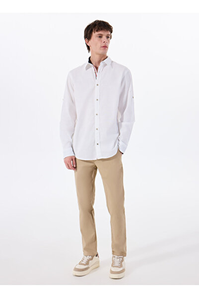 Jack & Jones Comfortable White Men's Shirt 12270088_Jjpierre Slub Detail Shirt