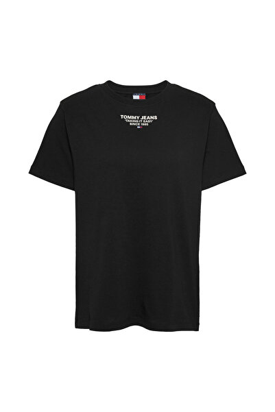 Tommy Jeans Bisiklet Yaka Siyah Kadın T-Shirt DW0DW21341BDS