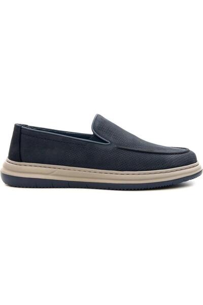 Greyder 64696 Lacivert Nubuk Hakiki Deri Erkek Comfort Ayakkabı