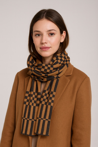 Sebir Moda Eșarfă tricotată în carouri