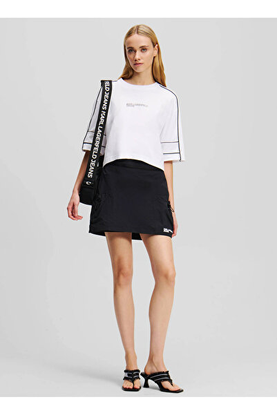 Karl Lagerfeld Jeans Bisiklet Yaka Düz Beyaz Kadın T-Shirt A2W17028