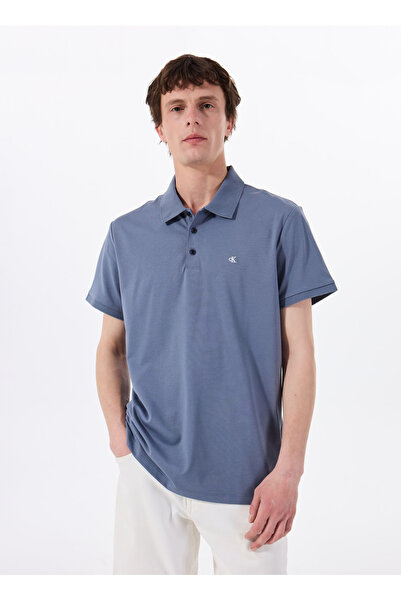 Calvin Klein Erkek Pamuklu Normal Kalıp Kısa Kollu Gri Polo Yaka T-Shirt LV040HM281-FCG