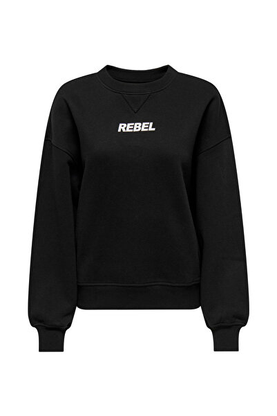 ONLY Onlsofia L/S Word O-Neck Swt Women's Sweat 15329876 Black