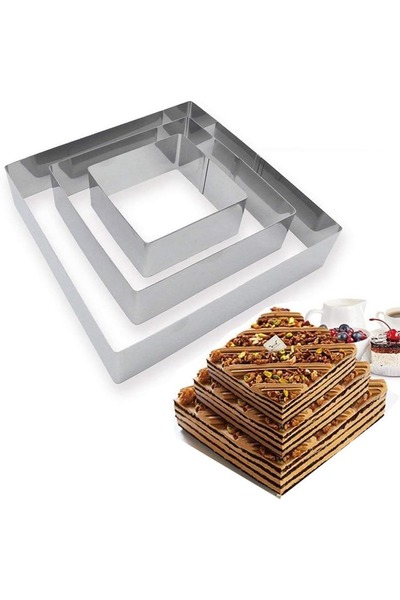 package home اداة خبز الكيك من الستانلس ستيل من 3 قطع