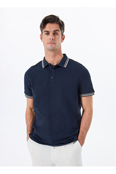 ALTINYILDIZ CLASSICS Ανδρικό μπλουζάκι Sixstars Classics Polo με λαιμόκοψη μονόχρωμο Navy Blue ACE091252344_LAC