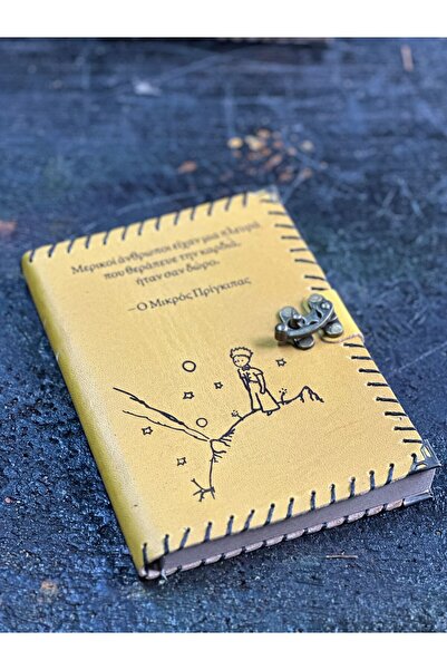 zarif atölye Little Prince Greek Design Leather Notebook