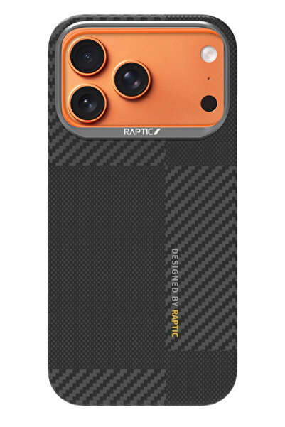 Raptic iPhone 17 Pro Max Kılıf M-safeli 600D Metal Kamera Çerçeveli Aramid Fiber Geotik Serisi Siyah