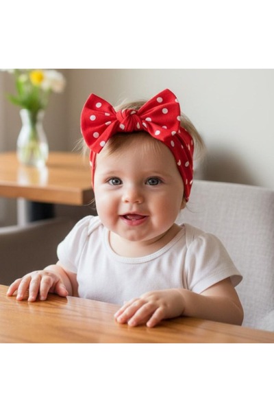Babygiz Baby Girl Children's Bow-Tie Hairband, 100% Cotton Combed Cotton, Non-Slip, Ultra Flexible Soft Headband