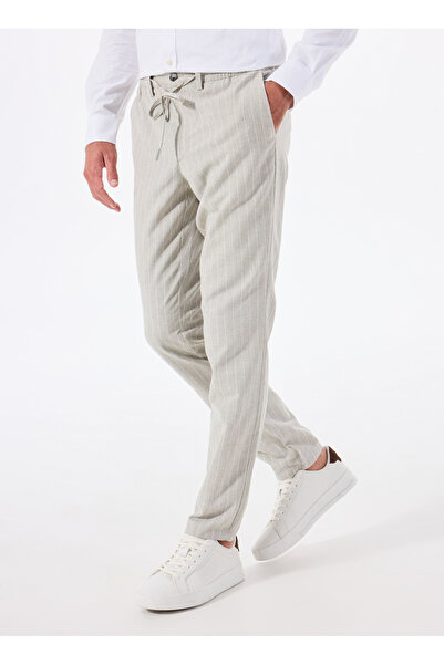 ALTINYILDIZ CLASSICS Altınyıldız Classics Bağlamalı Bel Normal Paça Slim Fit Gri Erkek Pantolon ACE001252272_GRI