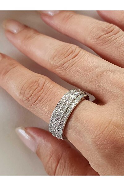 ZÜLİSCH خاتم تامتور الأصلي من شوبينغ بلون فضي مع حجر الزركون