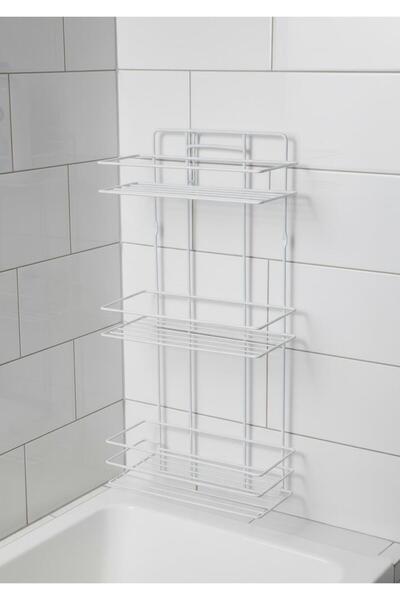 HomeTarz 3-Tier Bathroom Shelf - Thermo Plastic Finish Metal Shampoo Holder - Three Shelves