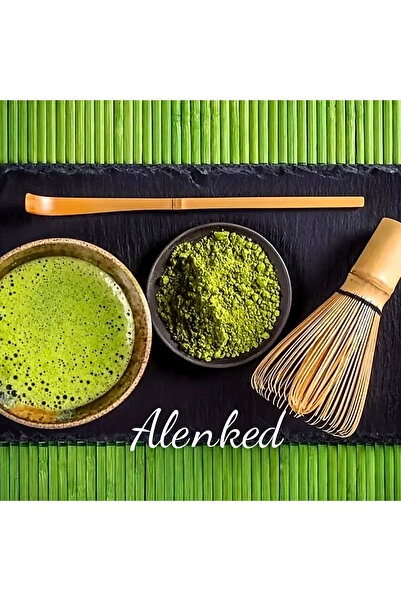 alenked Matcha Bambu Whisk + Bambu Scoop (Çay İçin El Yapımı Bambu Karıştırıc...