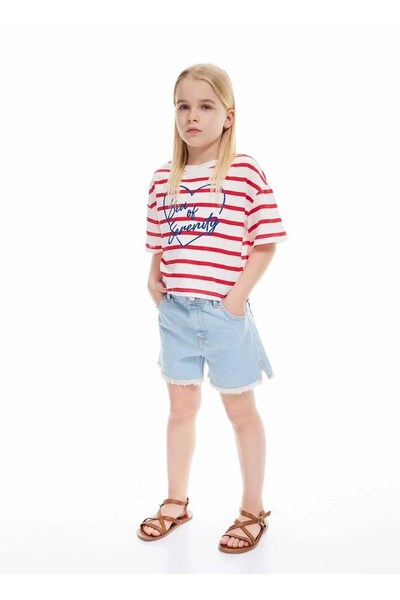 Koton Basic Denim Shorts with Cotton Button and Pocket Detail
