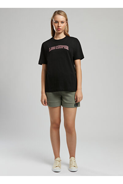 Lee Cooper Crew Neck Printed Black Women's T-Shirt 252 Lcf 242022 Nina Black