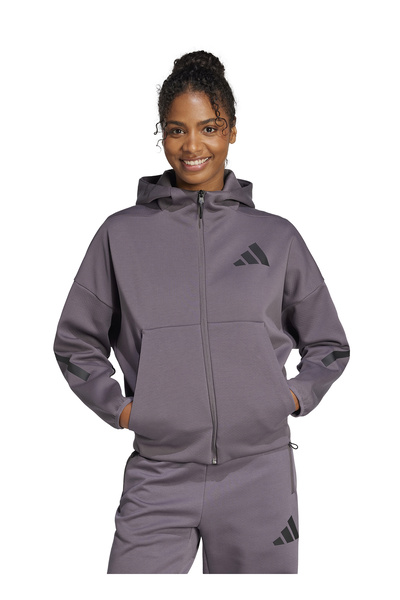 adidas JD5985 W Z.N.E. FZ Purple Loose Fit Απλό γυναικείο μπουφάν με φερμουάρ