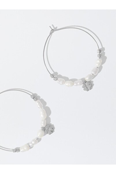 PARFOİS Tatlı Su İncisi Detaylı Halka Küpe