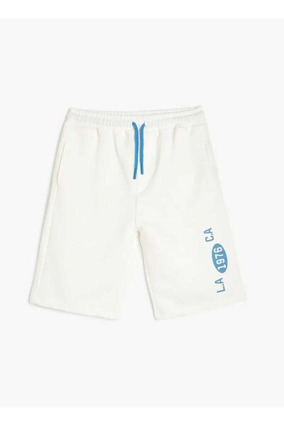 Koton Elastic Waist Regular Fit Ecru Boys Shorts 5Skb40027Tk