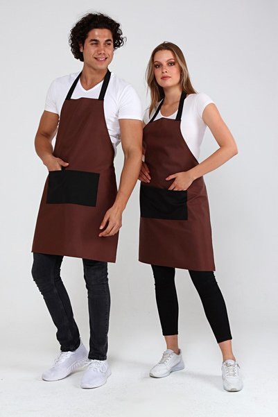 Monki Haus Cafe, Barista, Hairdresser, Bartender, Florist, Kitchen Aprons, Stain Resistant, Brown/black Color
