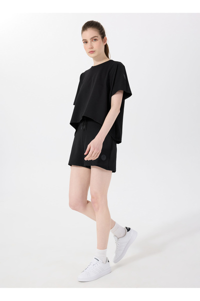 Discovery Expedition D5SL-SHT3575 Siyah Lastikli Bel Relaxed Düz Kadın Şort