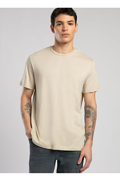Lee Cooper Ανδρικό μπλουζάκι με στρογγυλή λαιμόκοψη μπεζ 252 LCM 242005 GAEL BEIGE
