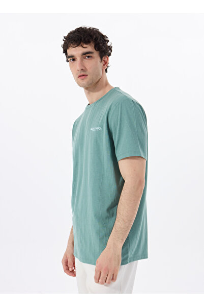 Discovery Expedition D5SM-TST3883 Açık Haki Bisiklet Yaka Relaxed Düz Erkek T...