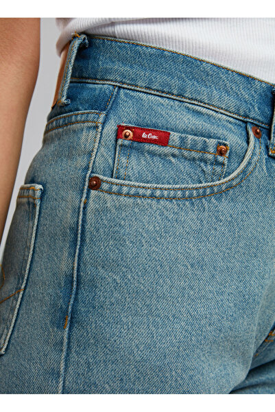 Lee Cooper Pantaloni din denim pentru femei cu talie înaltă, cu picioare drepte, 252 LCF 121001 CLARA LIGHT BLUE