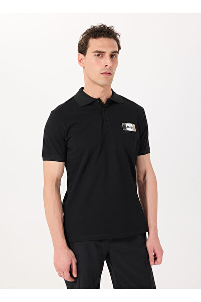 Jeep Baskılı Siyah Erkek Polo T-Shirt J5SM-TST7364