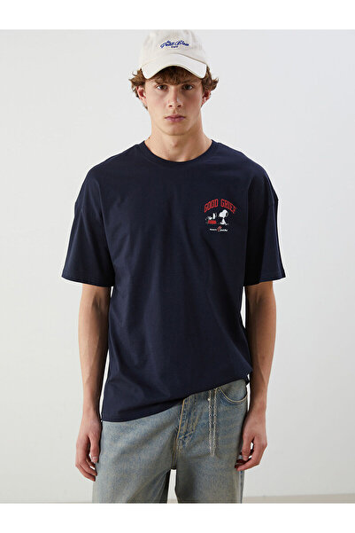 LC Waikiki Özmarka Yeni Sezon Bisiklet Yaka Snoopy Baskılı Penye Erkek Tişört