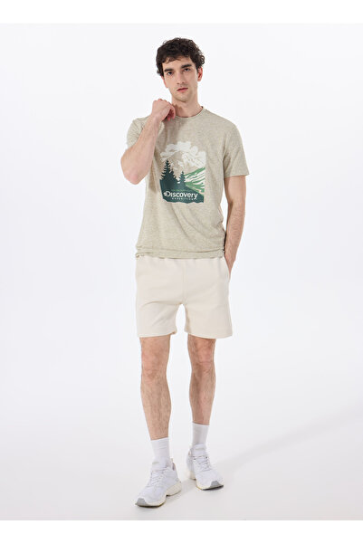 Discovery Expedition D5SM-TST3881 Mint Melanj Bisiklet Yaka Relaxed Baskılı E...