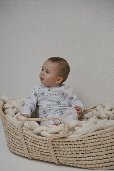 DoDo'S Baby 100% Organic Cotton 2-Piece Bear and Mint Plaid Patterned Soft Baby Romper