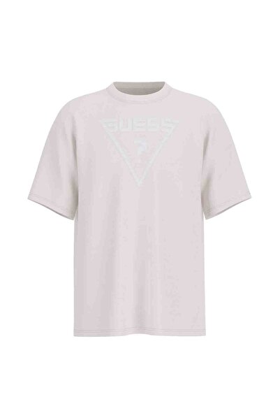 Guess Z4BI02I3Z14G018 AZHA CN OVER TSHIRT تي شيرت رجالي أبيض برقبة دائرية وتص...
