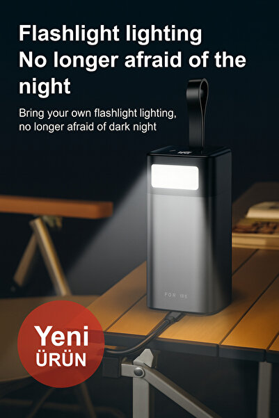 Kensa 20.000 mAh 65 Watt LED Işıklı Powerbank | Type-C + USB Çıkışlı | Yüksek Kapasiteli Şarj Cihazı