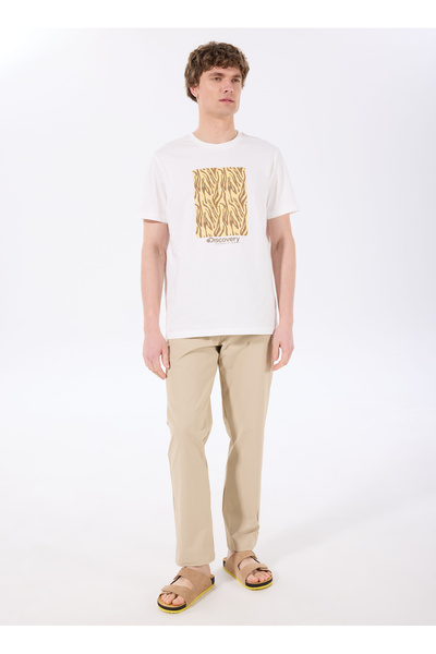 Discovery Expedition D5SM-PNT3785 Bej Düz Paça Standart Düz Erkek Outdoor Pan...