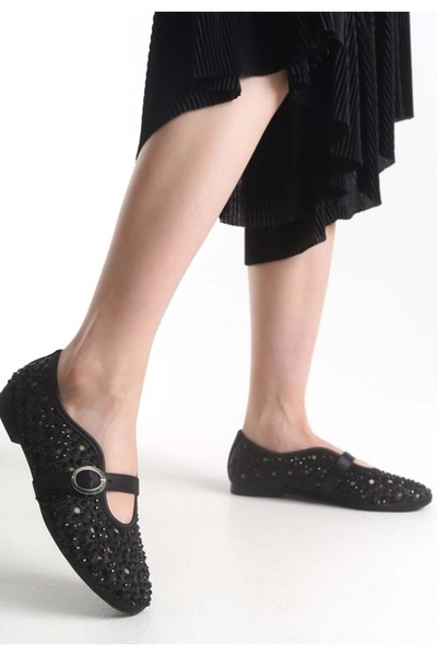 Kids Club Shoes Γυναικεία παπούτσια μπαλαρίνας με λεπτομέρεια από πέτρα Feles...