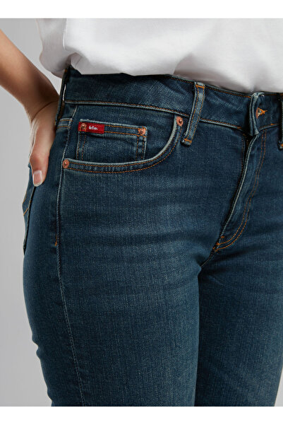 Lee Cooper Yüksek Bel Düz Paça Standart Mavi Kadın Denim Pantolon 252 LCF 121005 SUSIE ROXY COP MID