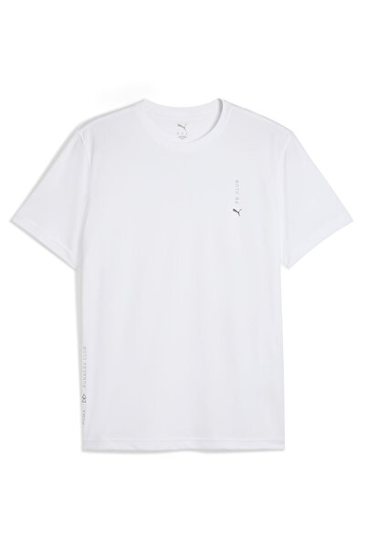 Puma Γραφικά Running Illustratio Ανδρικό λευκό μπλουζάκι με στρογγυλή λαιμόκοψη