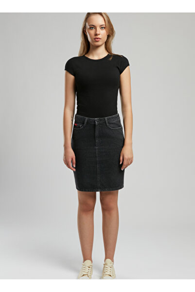 Lee Cooper Standart Bel Kadın Düz Standart Etek 252 LCF 126002 LAMI 1 DENIM