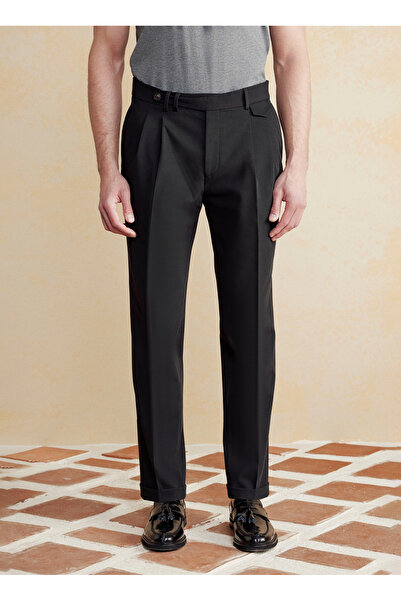BROOKS BROTHERS Normal Bel Düz Paça Standart Siyah Erkek Pantolon BBSS25MPT018
