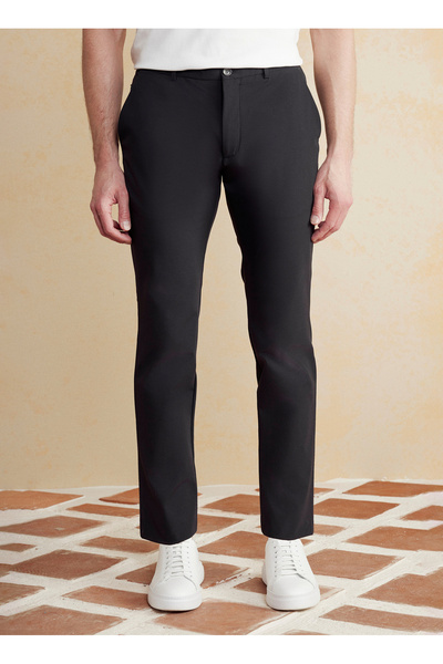 BROOKS BROTHERS Normal Bel Düz Paça Standart Siyah Erkek Pantolon BBSS25MPT020