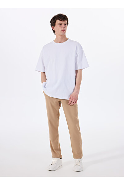 ALTINYILDIZ CLASSICS Ανδρικό παντελόνι Altınyıldız Classics με κορδόνι στη μέση και κανονικό πόδι εφαρμοστό μπεζ ACE001252275_BEJ