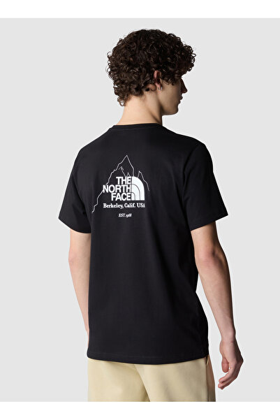 THE NORTH FACE Μαύρο ανδρικό μπλουζάκι με λαιμόκοψη με στάμπα NF0A894ZJK31_M BINER GRAPHIC 4 TEE