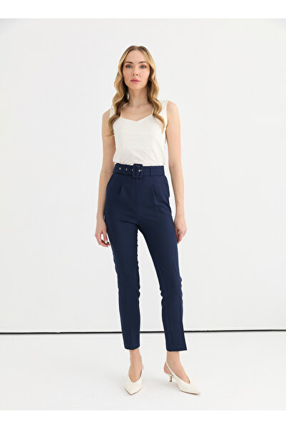Selen Normal Bel Standart Lacivert Kadın Pantolon 25YSL5351